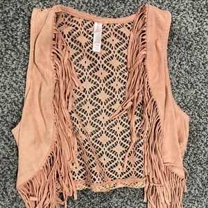 Target fringe vest. Girls size 7/8 blush/tan color super cute 🥰